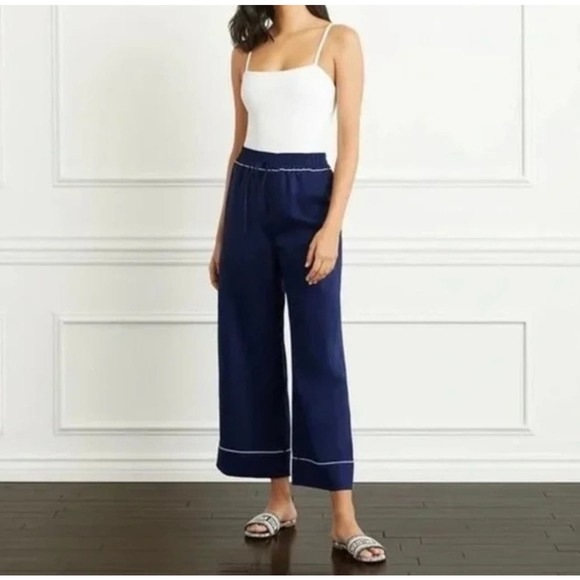 Hill House Pants - HILL HOUSE Navy 100% linen The Skylar Pants NWT size Large